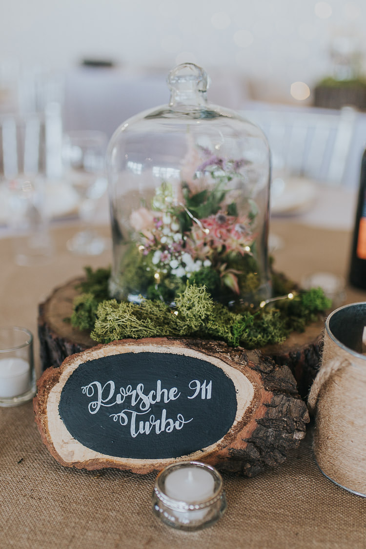 Log Chalk Black Board Slice Table Name Signs Non-Traditional Country Party Barn Wedding Yorkshire http://www.lauracalderwood.co.uk/
