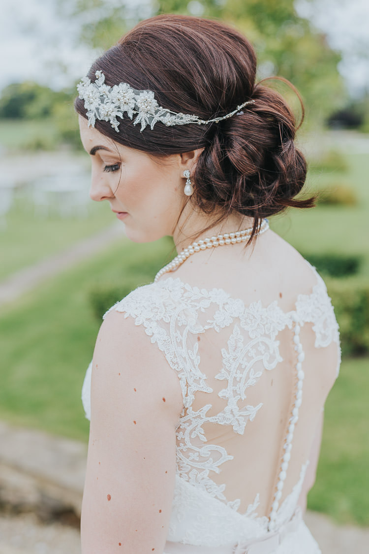 Illusion Lace Dress Gown Bride Bridal Up Do Hair Style Non-Traditional Country Party Barn Wedding Yorkshire http://www.lauracalderwood.co.uk/