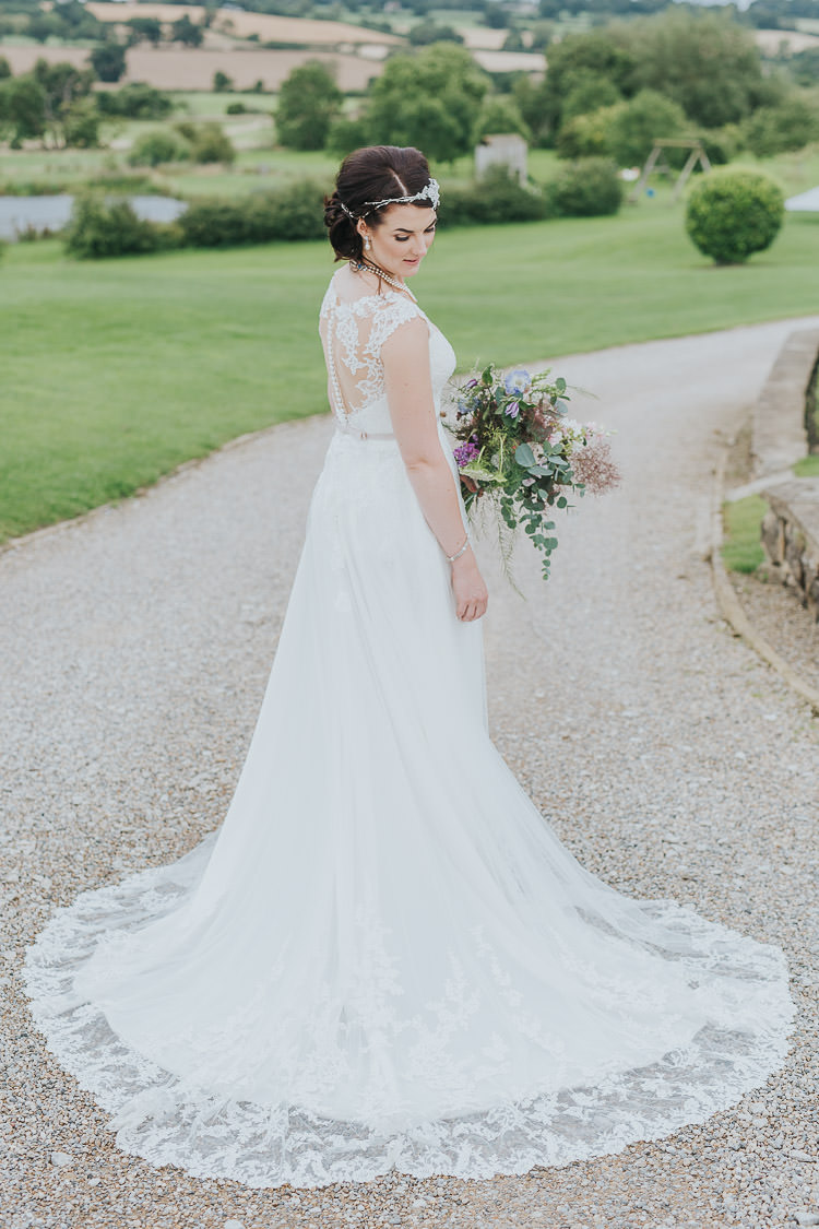 Essense of Australia Wedding Dress Lace Illusion Back Gown Bride Bridal Train Non-Traditional Country Party Barn Wedding Yorkshire http://www.lauracalderwood.co.uk/
