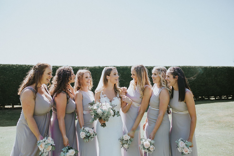 Bride Bridal Pronovias Sleeveless Dress Gown Veil Bouquet Eucalyptus Pink Rose Bridesmaids Blush Belted Stylish Homemade Country Summer Marquee Wedding Millers of Netley Shropshire http://www.joboultonphotography.com/