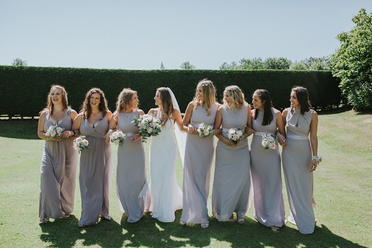 Bride Bridal Pronovias Sleeveless Dress Gown Veil Bouquet Eucalyptus Pink Rose Bridesmaids Belted Dusky Blush Stylish Homemade Country Summer Marquee Wedding Millers of Netley Shropshire http://www.joboultonphotography.com/