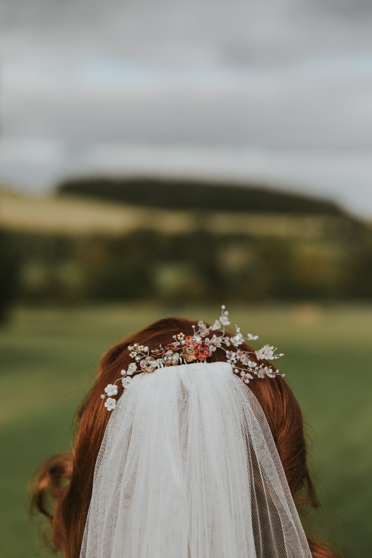 Veil Haircomb Bride Bridal Floral Alternative Vintage 1950s Knighton House Wedding Dorset http://www.paulunderhill.com/