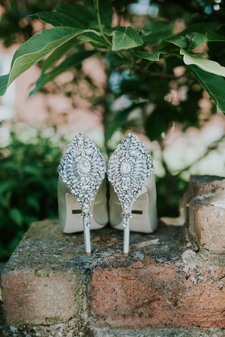 Bride Bridal Shoes Encrusted Jewelled Stiletto Stylish Homemade Country Summer Marquee Wedding Millers of Netley Shropshire http://www.joboultonphotography.com/