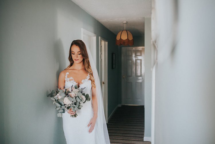 Bride Bridal Pronovias Sleeveless Dress Gown Veil Bouquet Eucalyptus Pink Rose Stylish Homemade Country Summer Marquee Wedding Millers of Netley Shropshire http://www.joboultonphotography.com/
