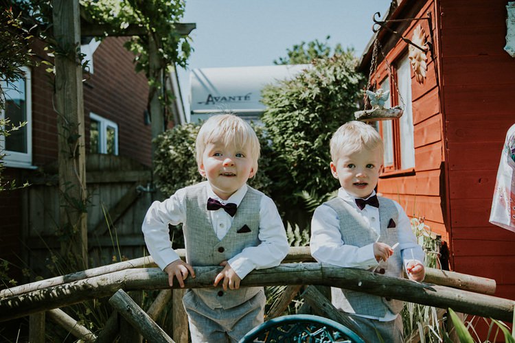 Page Boys Waistcoat Bow Tie Pocket Square Grey Burgndy Stylish Homemade Country Summer Marquee Wedding Millers of Netley Shropshire http://www.joboultonphotography.com/