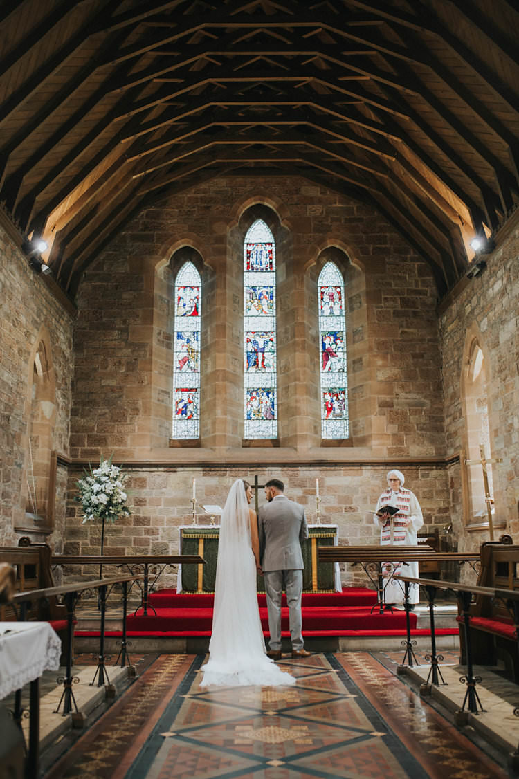Bride Bridal Pronovias Sleeveless Dress Gown Veil Groom Grey Suit Stylish Homemade Country Summer Marquee Wedding Millers of Netley Shropshire http://www.joboultonphotography.com/