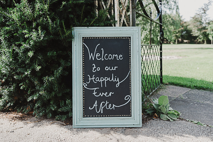 Welcome Sign Chalk Board Fairytale Magical Marquee Summer Alveston Pastures Farm Wedding https://willpatrickweddings.com/