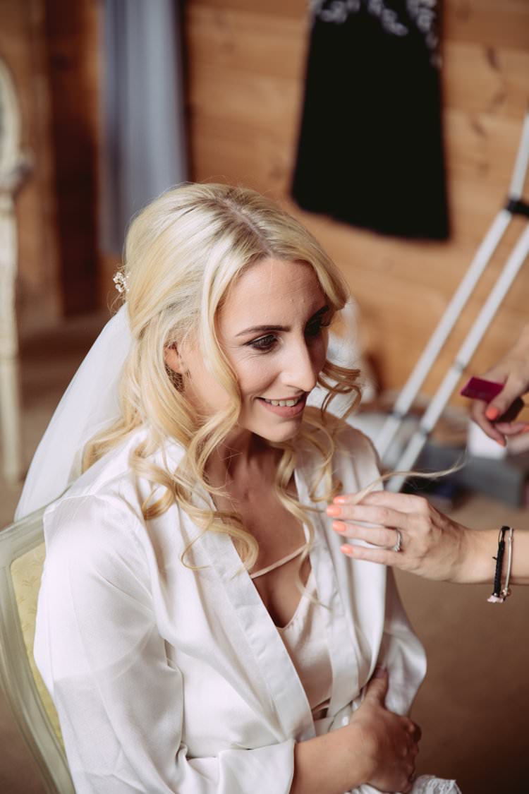 Make Up Hair Bride Bridal Up Down Half Waves Greenery White Contemporary Wedding Styal Lodge Cheshire http://hayleybaxterphotography.com/