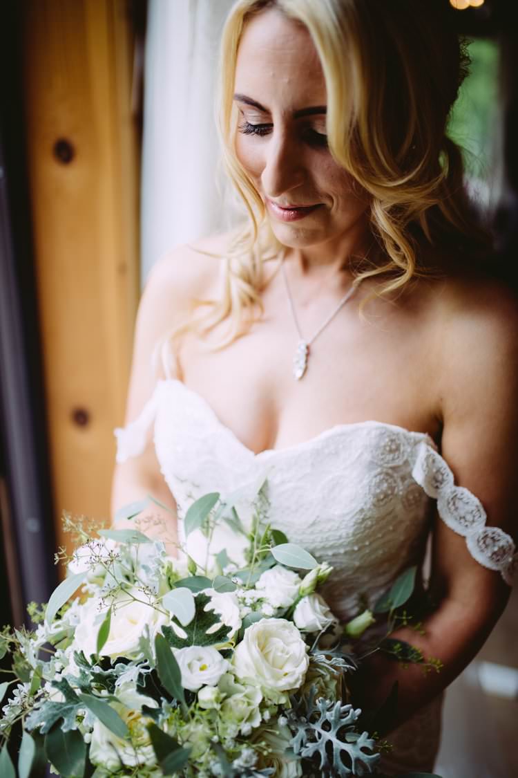 Watters Off Shoulder Bardot Dress Lace Train Fishtail Gown Bride Bridal Greenery White Contemporary Wedding Styal Lodge Cheshire http://hayleybaxterphotography.com/