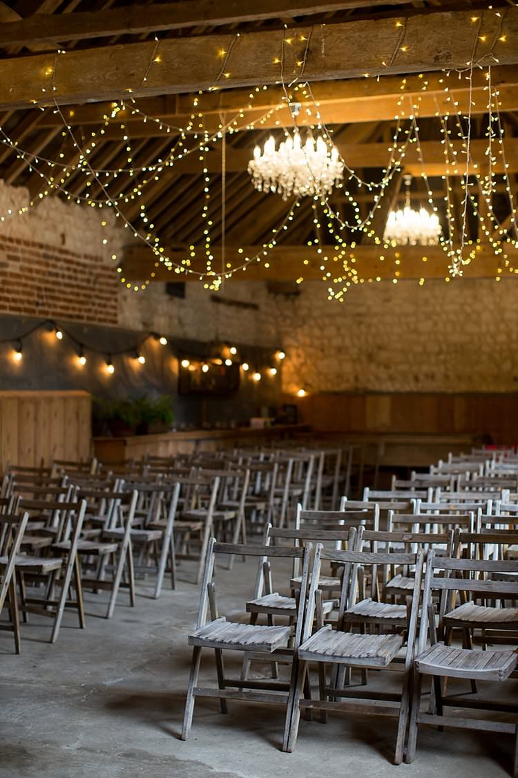 Barn Fairy Lights Ceremony Aisle Rustic Autumn Blush Pink Gold Wedding Narborough Hall Gardens Norfolk http://katherineashdown.co.uk/