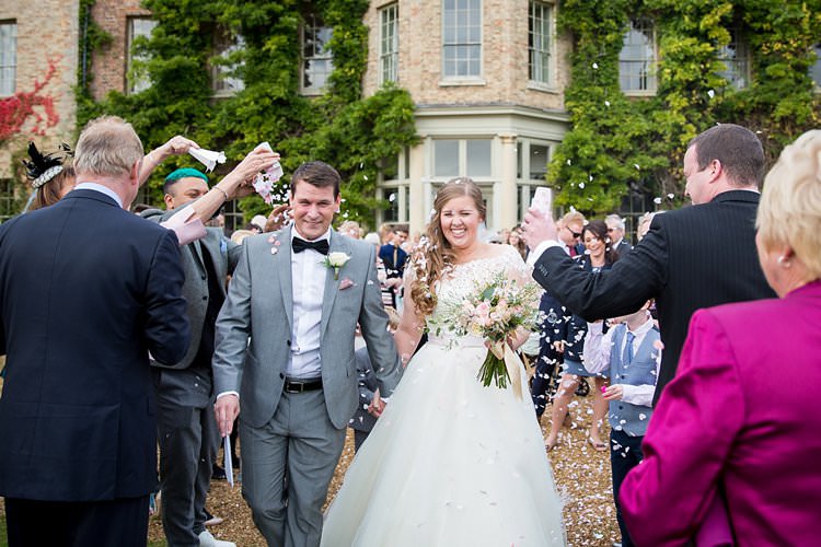 Confetti Throw Rustic Autumn Blush Pink Gold Wedding Narborough Hall Gardens Norfolk http://katherineashdown.co.uk/