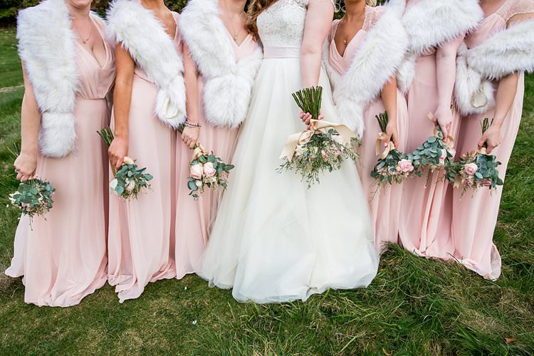Bouquet Flowers Rose Astilbe Ribbon Bride Bridal Bridesmaid Rustic Autumn Blush Pink Gold Wedding Narborough Hall Gardens Norfolk http://katherineashdown.co.uk/