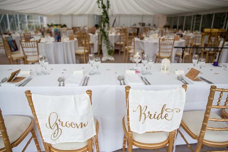 Bride Groom Chair Signs Banners Rustic Autumn Blush Pink Gold Wedding Narborough Hall Gardens Norfolk http://katherineashdown.co.uk/