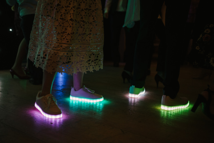 Light Up Shoes Trainers Alternative Rainbow Fun Loving Budget Wedding Hanger Farm Arts Centre Southampton https://www.nicolastreaderphotography.co.uk/