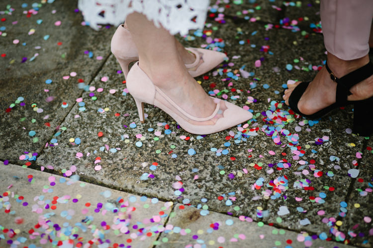 Scallop Shoes Bride Bridal Alternative Rainbow Fun Loving Budget Wedding Hanger Farm Arts Centre Southampton https://www.nicolastreaderphotography.co.uk/