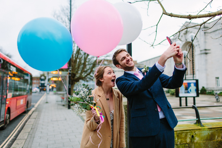 Helium Balloons Pastel Alternative Rainbow Fun Loving Budget Wedding Hanger Farm Arts Centre Southampton https://www.nicolastreaderphotography.co.uk/