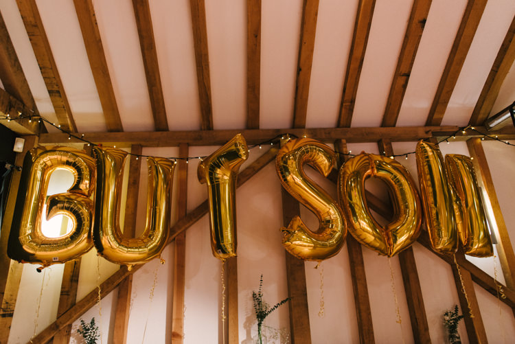 Gold Balloons Letters Alternative Rainbow Fun Loving Budget Wedding Hanger Farm Arts Centre Southampton https://www.nicolastreaderphotography.co.uk/