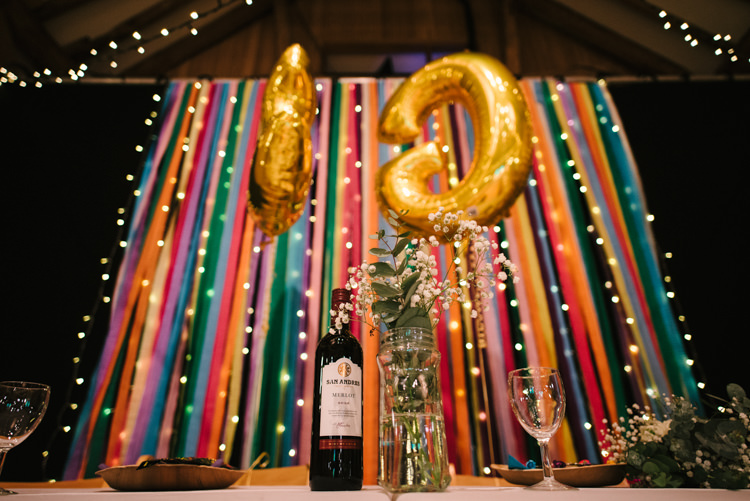 Lights Bunting Backdrop Ribbon Alternative Rainbow Fun Loving Budget Wedding Hanger Farm Arts Centre Southampton https://www.nicolastreaderphotography.co.uk/