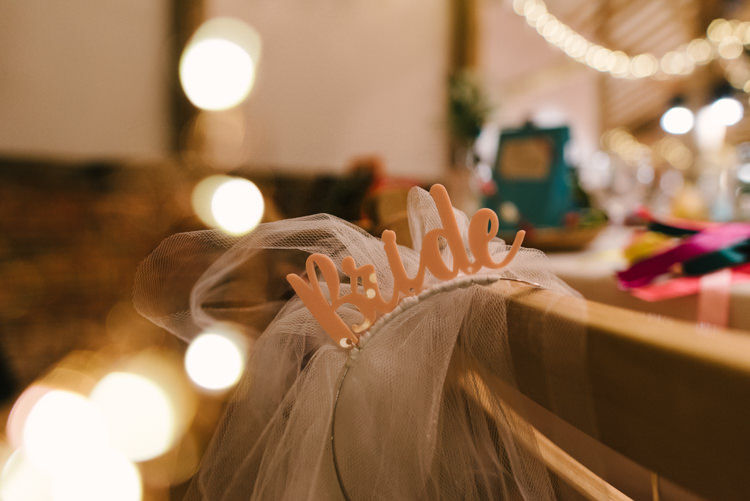Bride Veil Headband Alternative Rainbow Fun Loving Budget Wedding Hanger Farm Arts Centre Southampton https://www.nicolastreaderphotography.co.uk/