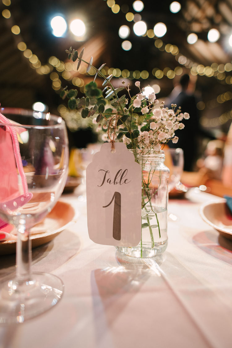 Jar Flowers Gyp Gypsophila Luggage Tag Table Number Alternative Rainbow Fun Loving Budget Wedding Hanger Farm Arts Centre Southampton https://www.nicolastreaderphotography.co.uk/