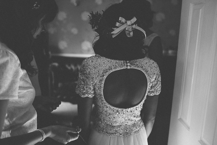 Dress Gown Bride Bridal Open Back Autumn Woodland Wedding Woodlands Lodge New Forest http://carrielaversphotography.co.uk/