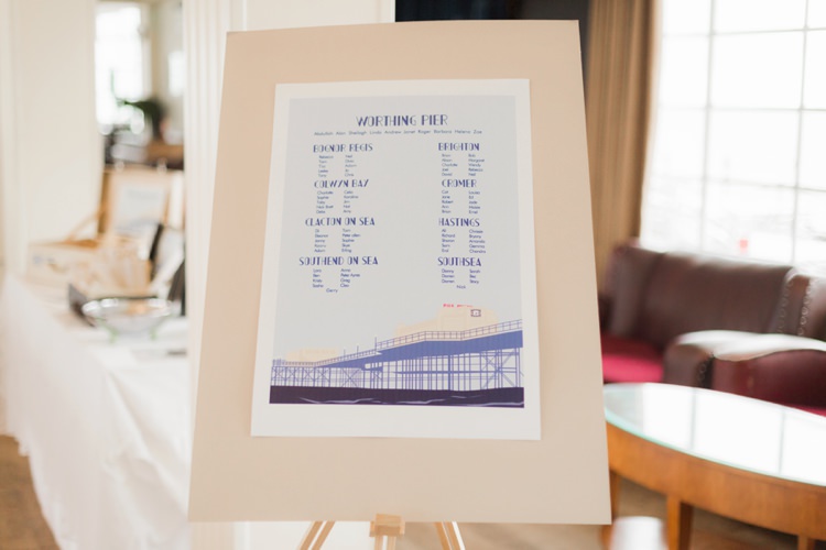 Seating Plan Table Chart Vintage 1930s Wedding Worthing Pier West Sussex https://clairemacintyre.com/