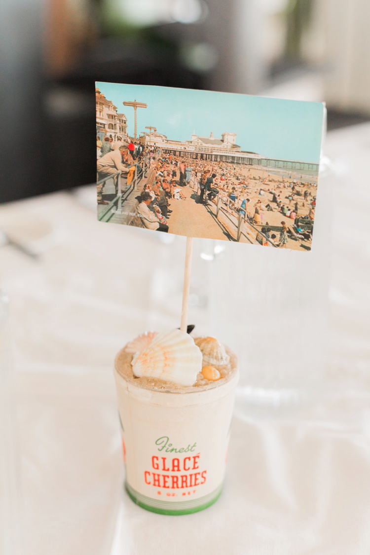 Table Names Postcards Ice Cream Vintage 1930s Wedding Worthing Pier West Sussex https://clairemacintyre.com/