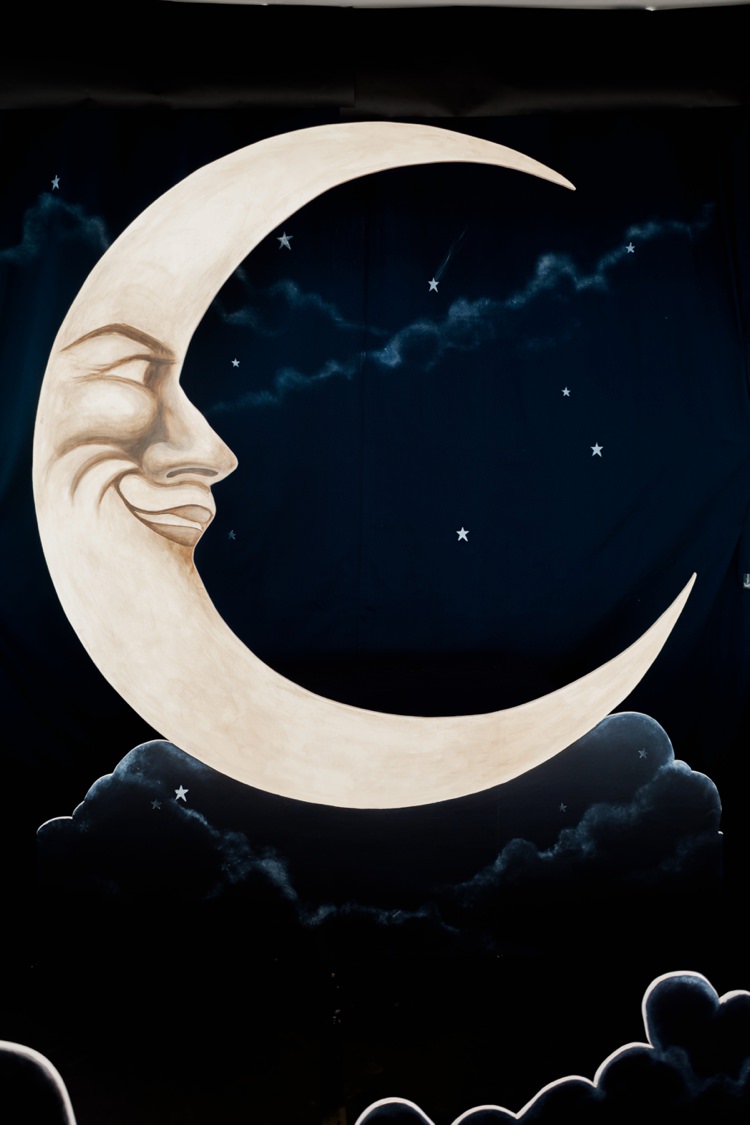 Moon Photo Booth Cresent Stars Celestial Vintage 1930s Wedding Worthing Pier West Sussex https://clairemacintyre.com/