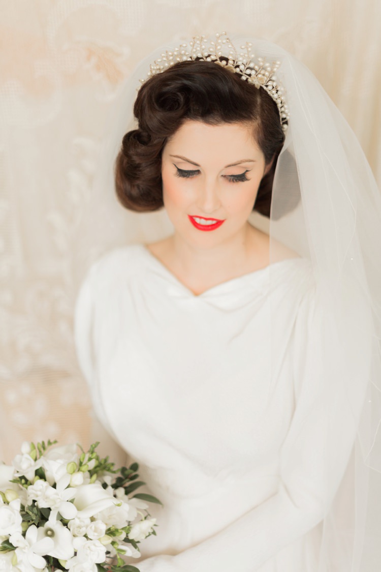 Hair Make Up Bride Bridal Retro Veil Accessory Piece Vintage 1930s Wedding Worthing Pier West Sussex https://clairemacintyre.com/