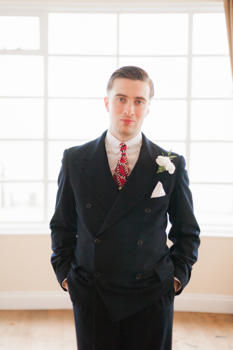 Groom Suit Double Breasted Jacket Tie Vintage 1930s Wedding Worthing Pier West Sussex https://clairemacintyre.com/