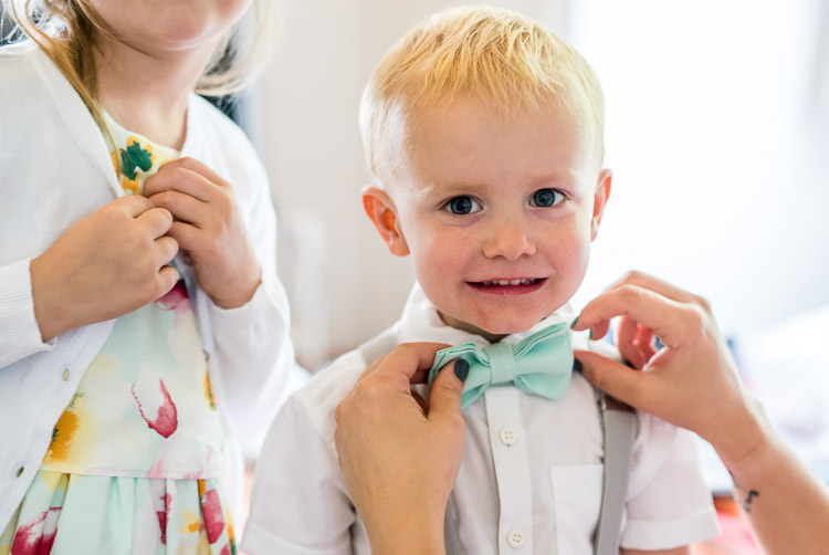 Bow Tie Brace Page Boy Mismatched Colourful Wildflower Meadow Wedding Hush Venues Norfolk http://lighteningphotography.co.uk/
