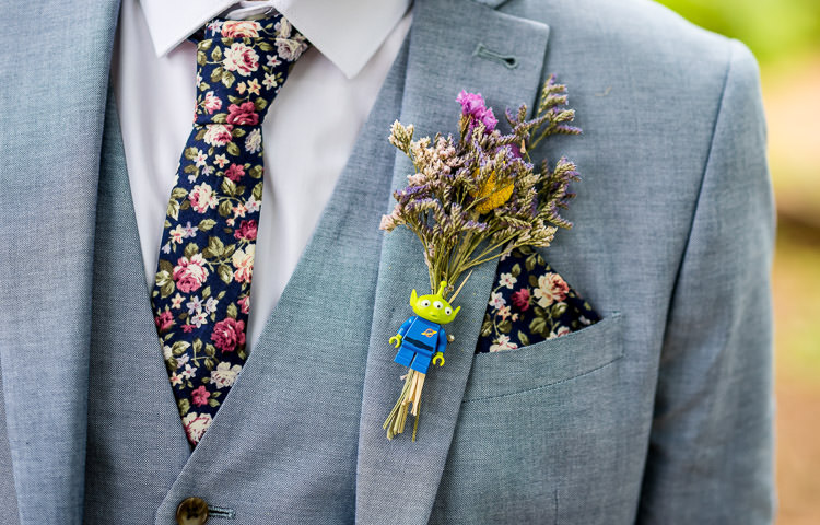 Dried Flower Buttonhole Lego Groom Mismatched Colourful Wildflower Meadow Wedding Hush Venues Norfolk http://lighteningphotography.co.uk/