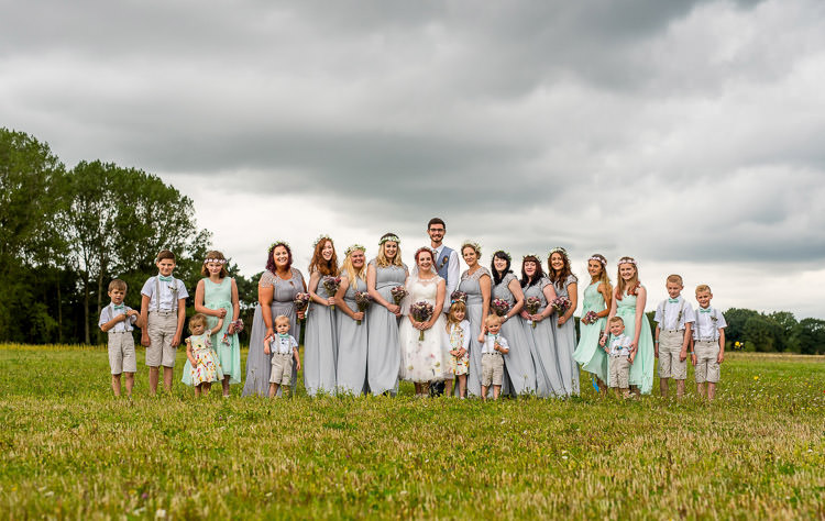 Bridesmaids Page Boys Flower Girls Bride Bridal Party Mismatched Colourful Wildflower Meadow Wedding Hush Venues Norfolk http://lighteningphotography.co.uk/