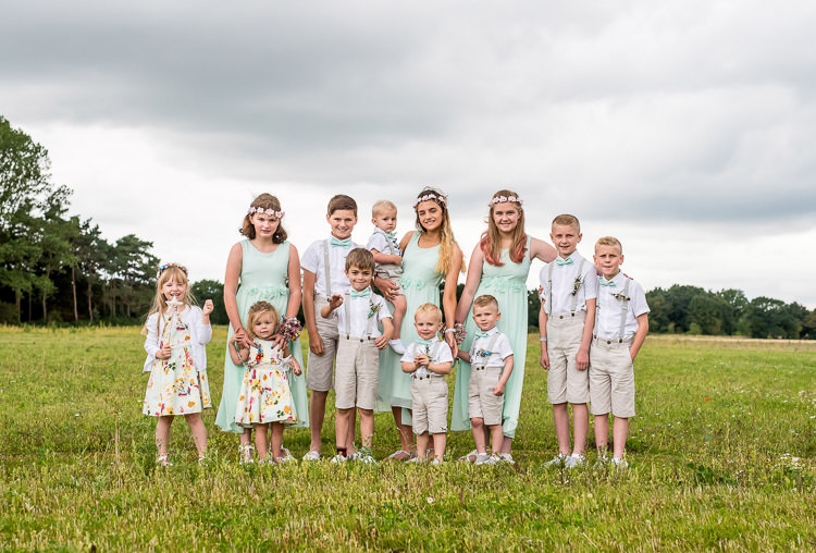 Mint Green Bridesmaid Dresses Bow Ties Braces Shorts Page Boys Mismatched Colourful Wildflower Meadow Wedding Hush Venues Norfolk http://lighteningphotography.co.uk/