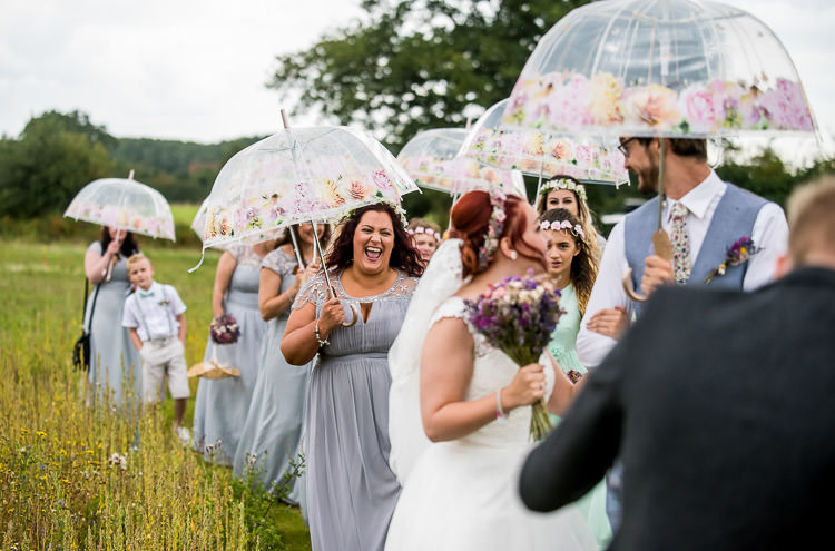 Flower Floral Umbrellas Mismatched Colourful Wildflower Meadow Wedding Hush Venues Norfolk http://lighteningphotography.co.uk/