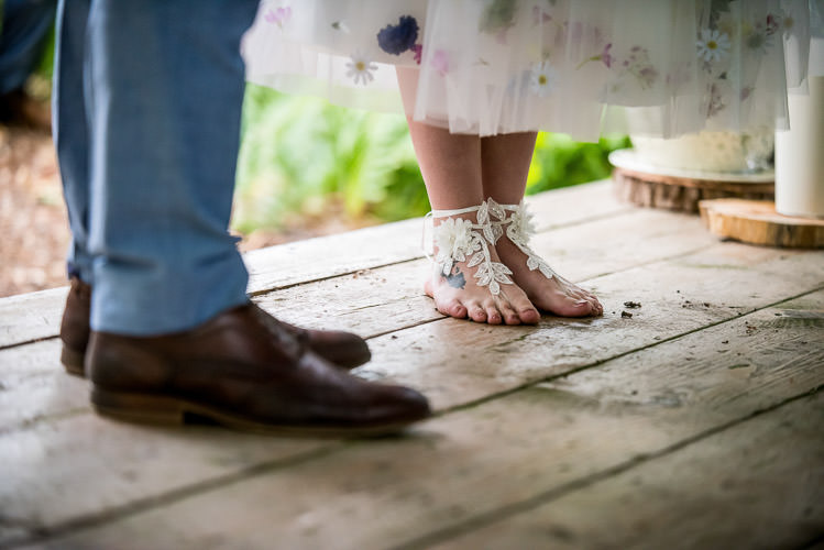 Barefoot Bride Lace Mismatched Colourful Wildflower Meadow Wedding Hush Venues Norfolk http://lighteningphotography.co.uk/