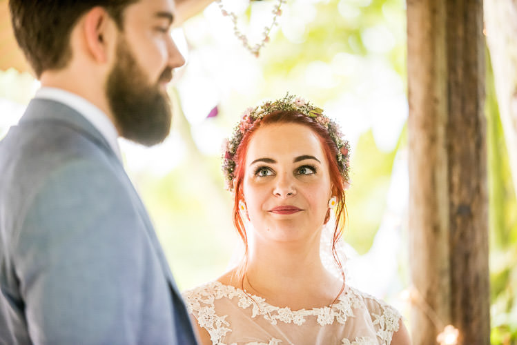 Flower Crown Make Up Bride Bridal Mismatched Colourful Wildflower Meadow Wedding Hush Venues Norfolk http://lighteningphotography.co.uk/