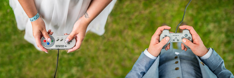 Retro Video Games Mismatched Colourful Wildflower Meadow Wedding Hush Venues Norfolk http://lighteningphotography.co.uk/