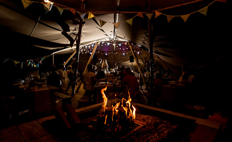 Fire Pit Tipi Mismatched Colourful Wildflower Meadow Wedding Hush Venues Norfolk http://lighteningphotography.co.uk/