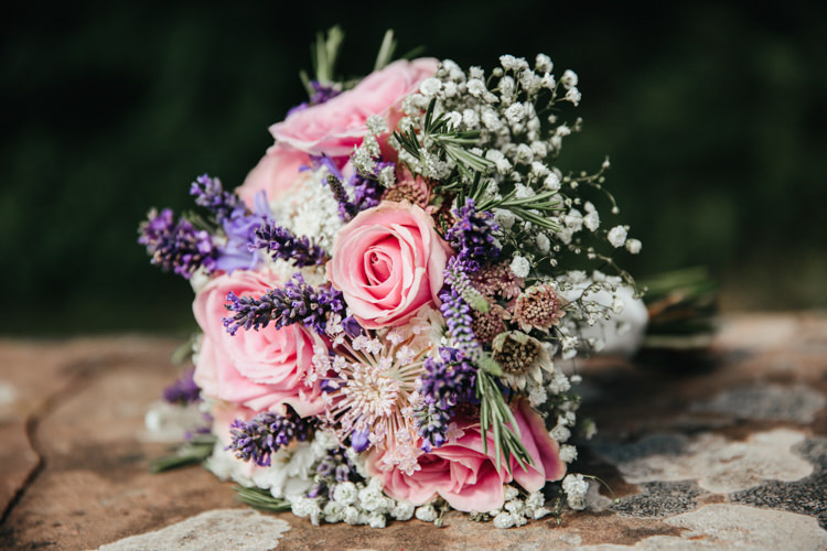 Bride Bridal Posy Bouquet Pink Rose Lavender Gypsophila Relaxed Natural Local Country Marquee Wedding http://francescahillphotography.com/