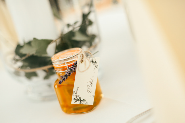 Favour Honey Lavender Tag Calligraphy Relaxed Natural Local Country Marquee Wedding http://francescahillphotography.com/