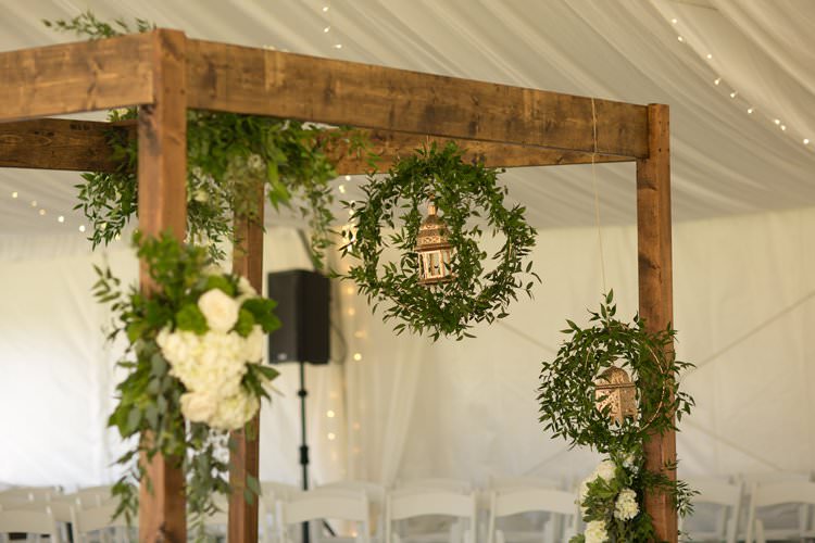 Outdoor Field Rustic Marquee Tipi Tent Wood Greenery Lanterns White Florals | Black Tie Carnival Wedding Hot Air Balloon http://www.makingthemoment.com/