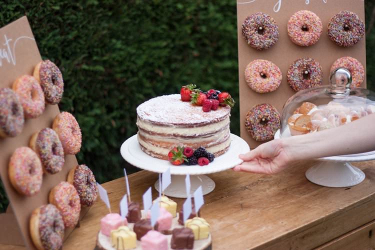 DIY Wedding Dessert Table Tutorial Cake White Glazed Stand