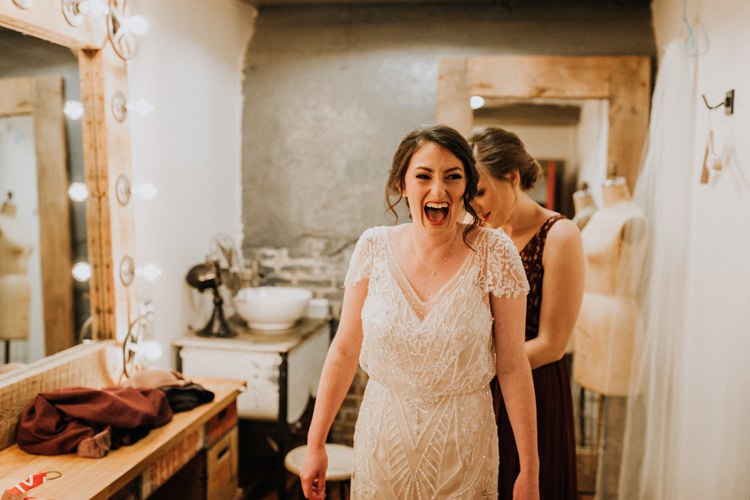 City Urban Georgia Engine Room Exposed Bricks Bride Burgundy Bridesmaids Morning Prep | Bohemian Industrial Oxblood Wedding https://www.lunaleephotos.com/
