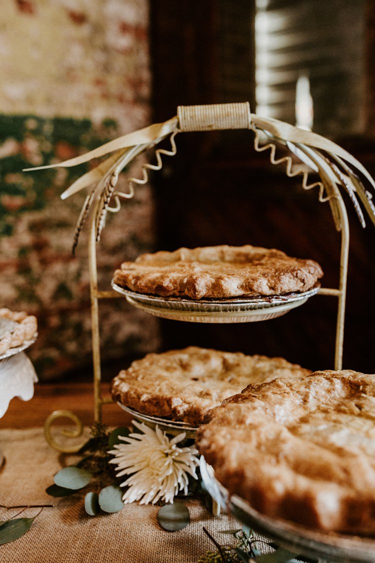 City Urban Georgia Engine Room Exposed Bricks Pies Buffet Rustic | Bohemian Industrial Oxblood Wedding https://www.lunaleephotos.com/