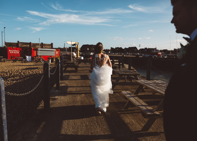 Cool Stylish Windy Coastal Wedding East Quay Lobster Shack Whitstable http://holliecarlinphotography.com/