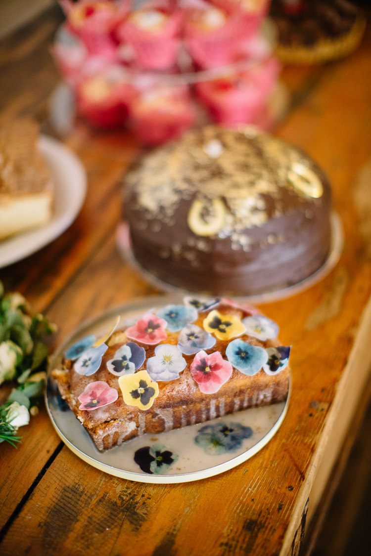 Cake Bake Off Table Brass Copper Music Filled Barn Wedding East Riddlesden Hall Yorkshire https://www.joestenson.co.uk/