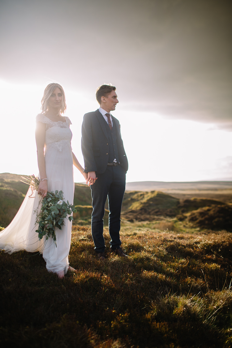 Lace Tulle Dress Gown Sleeves Bride Bridal Raimon Bundo Train Brass Copper Music Filled Barn Wedding East Riddlesden Hall Yorkshire https://www.joestenson.co.uk/