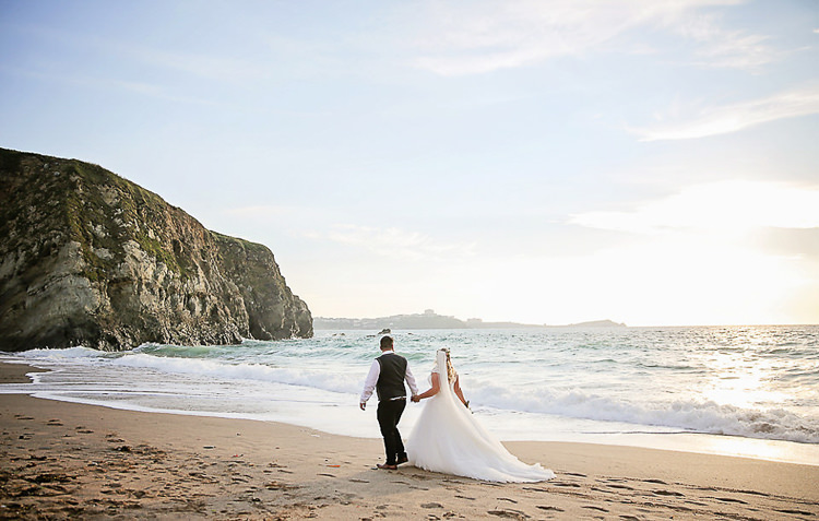 Pretty Sparkly Lusty Glaze Beach Cornwall Wedding http://victoriamitchellphotography.com/