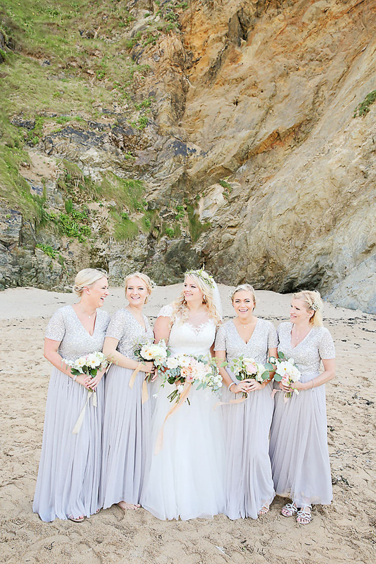 Pretty Sparkly Lusty Glaze Beach Cornwall Wedding http://victoriamitchellphotography.com/